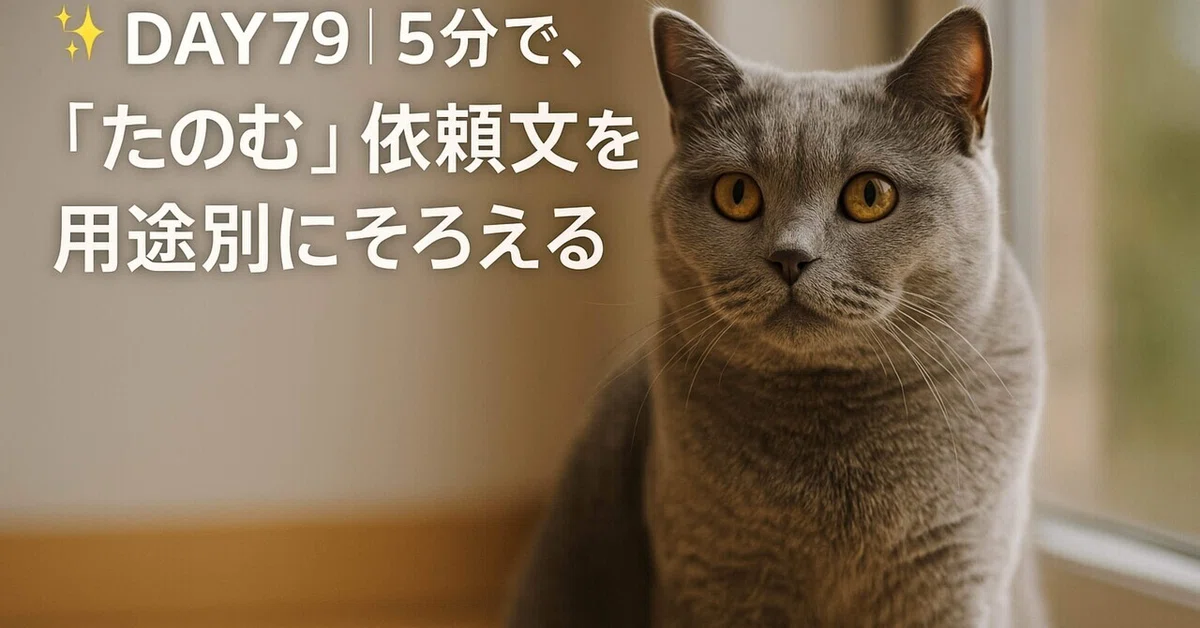 DAY79|5分で、「たのむ」依頼文を用途別にそろえる|K一