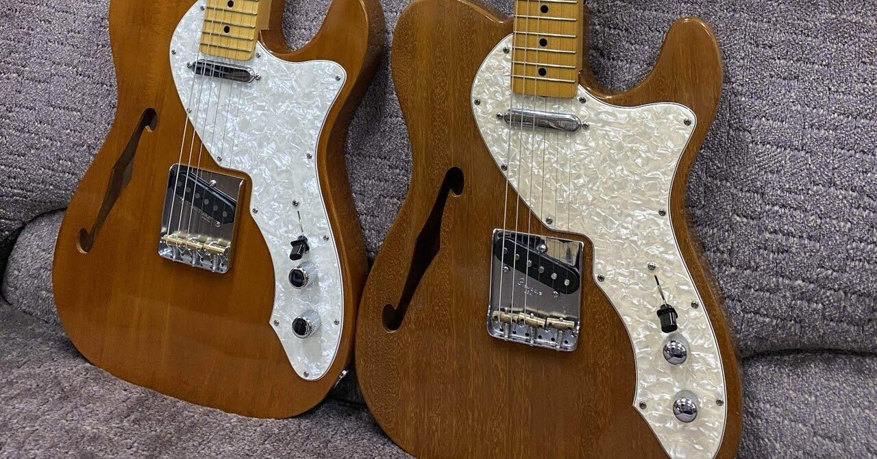 彫金画　トライ・ウッド PGM 製ThinLine2種 Vanzandt and K.Nyui Custom Guitars｜池上