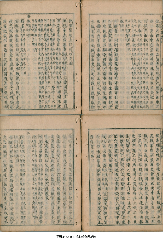 平野必大(1697)『本朝食鑑』４