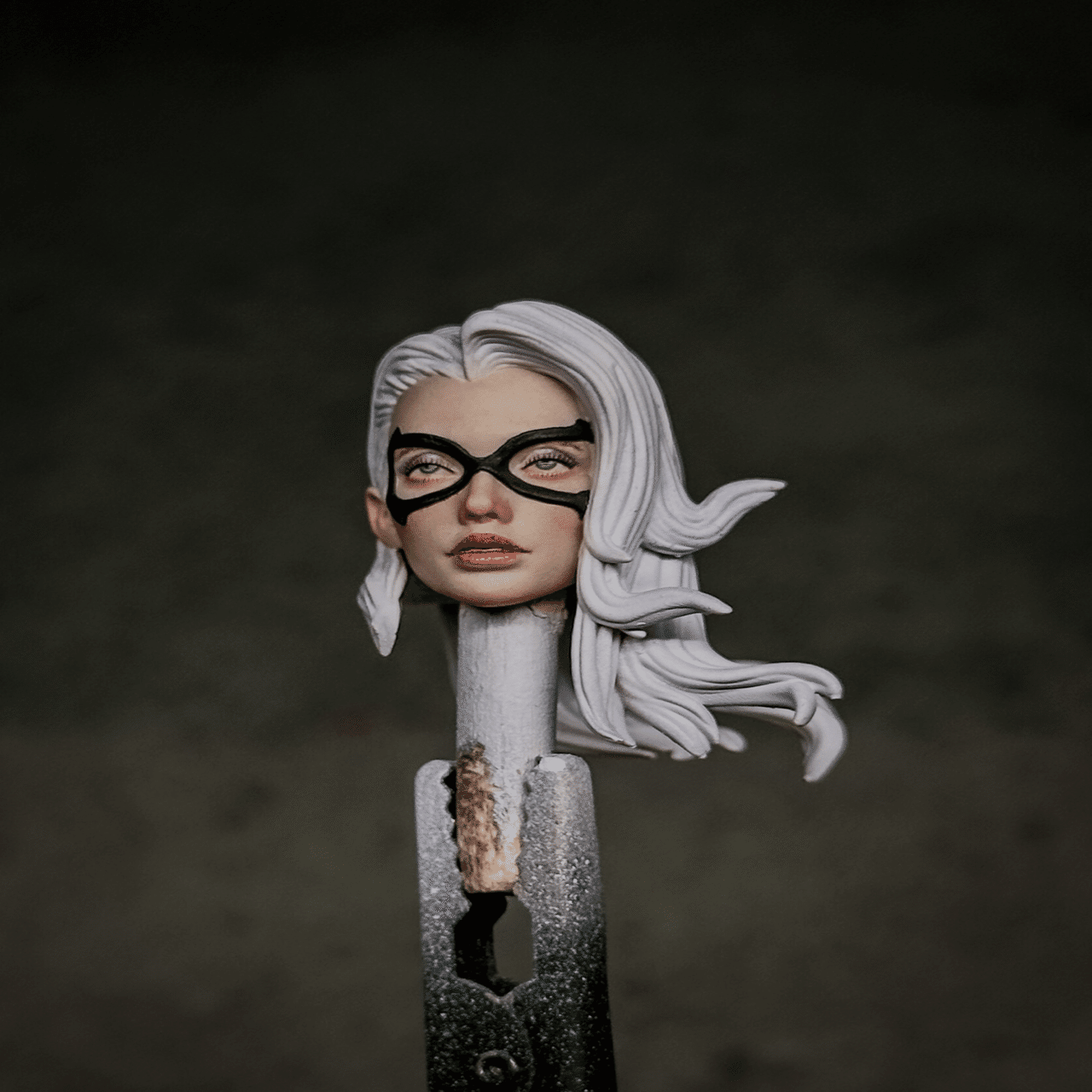 マーベルレジェンド　ブラックキャット　カスタムヘッド リペイント】マーベル ブラックキャット カスタムヘッド｜OTAKA Custom