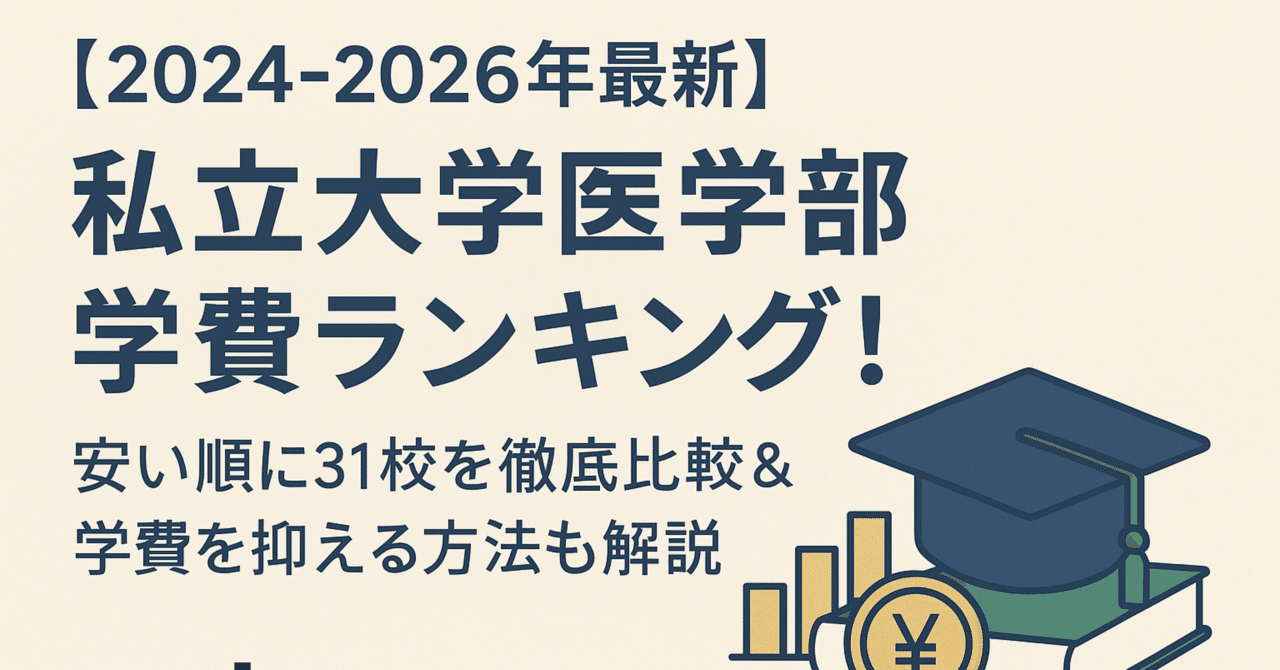 私立医学部2025年版（一部2024年版） ６冊おまとめ 2025-2026年最新】私立大学医学部 学費ランキング！安い順に徹底