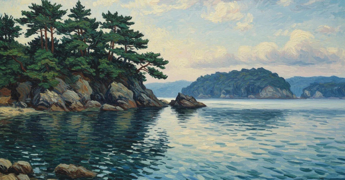 日本三景『松島』をAI絵画風に｜蟒蛇 来都（うわばみ らいと）