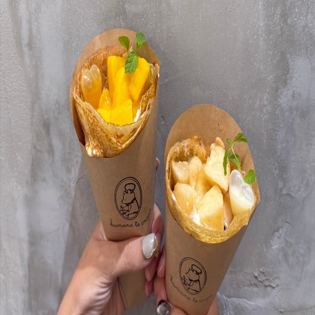 くまクレープ♡ 大阪・上本町】「クマの手クレープ」きび砂糖、カルピスバターを使った