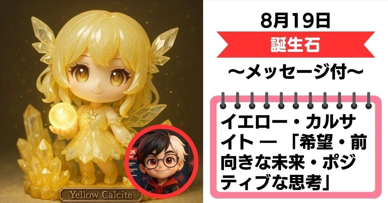 8月19日】イエロー・カルサイト ― 石言葉「希望・前向きな未来