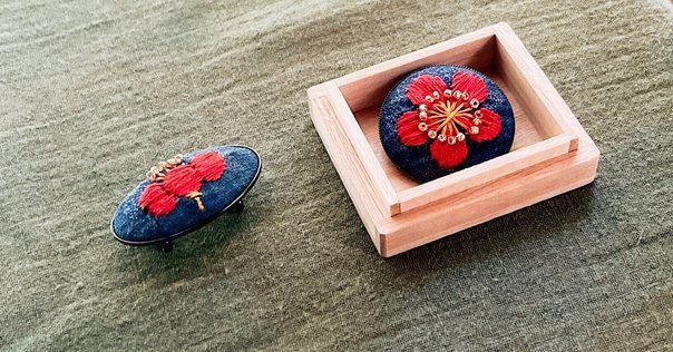 紅白梅筒茶碗　尾形光琳風 紅白梅筒茶碗 尾形光琳風 - メルカリ