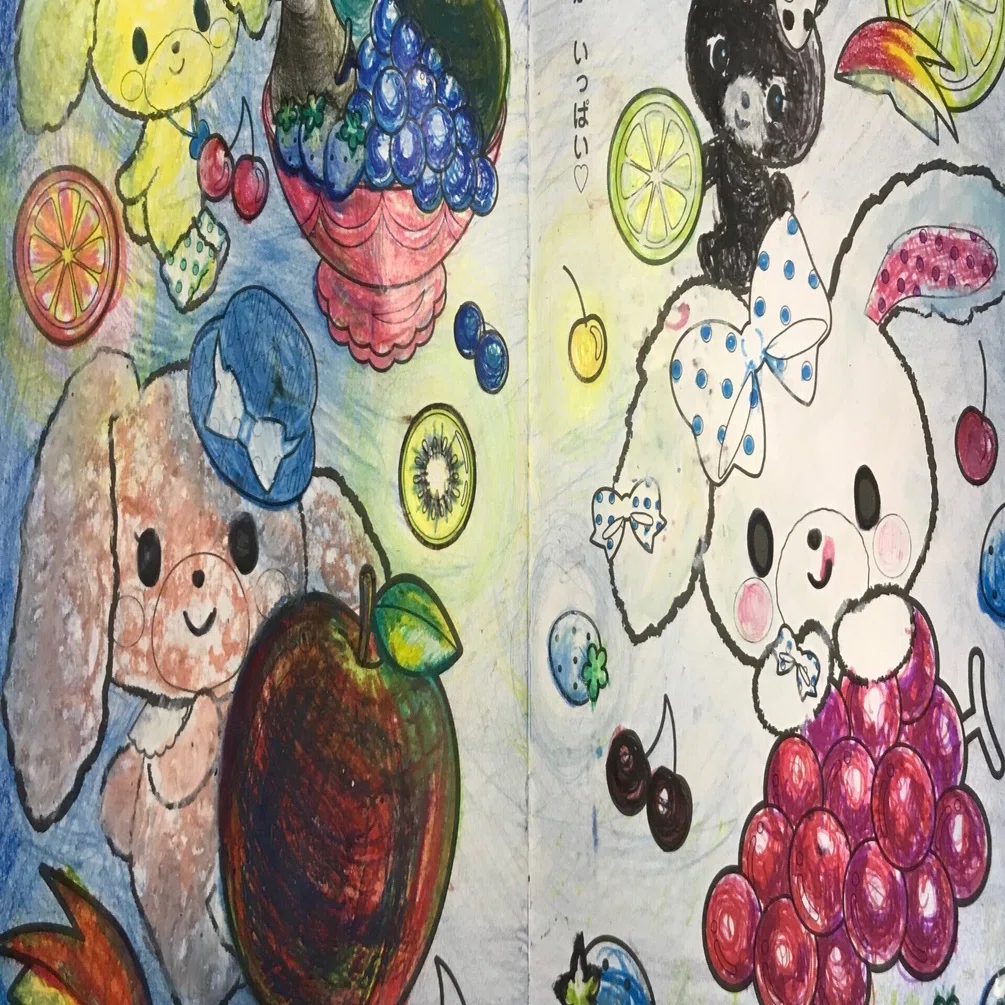 ばばみ画伯の塗り絵アレンジコーナー｜金 亜耶