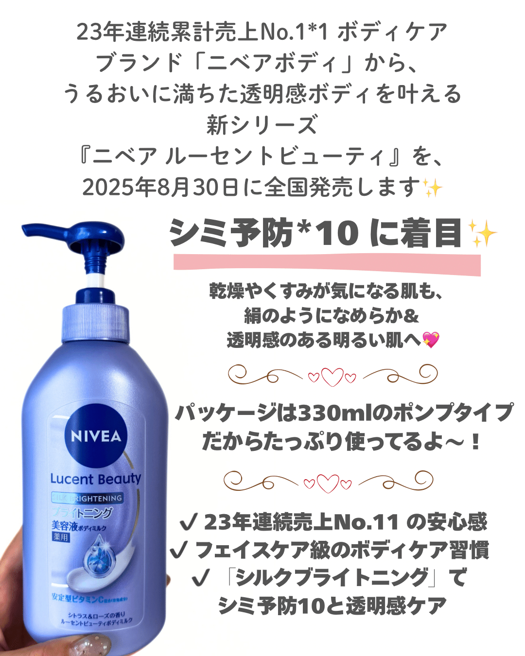 ニベアのシルクブライトニング美容液ボディミルクのレビュー｜yui_nomy