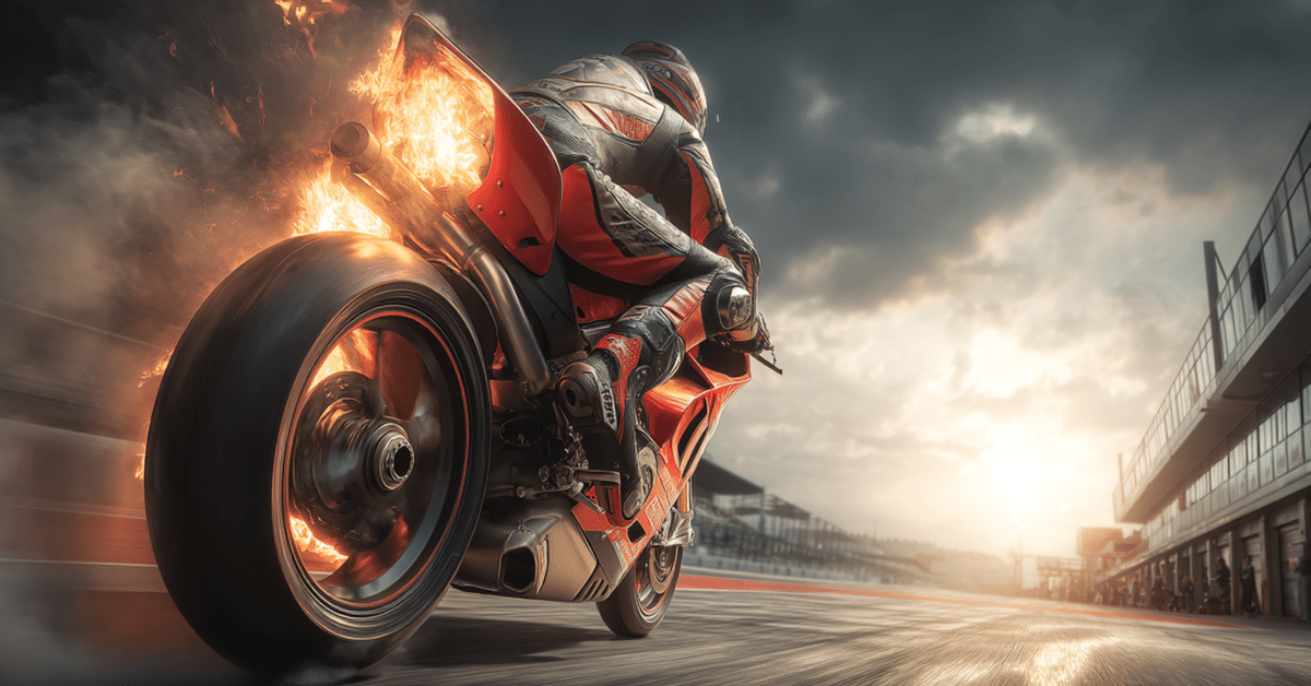 🏍️8月19日＝バイクの日。Midjourneyが描く、迫力のレーシング