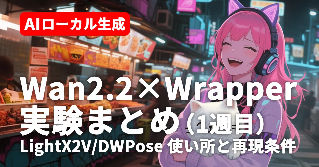 Wan2.2×Wrapper 実験まとめ（1週目）— LightX2V/DWPose 使い所と再現