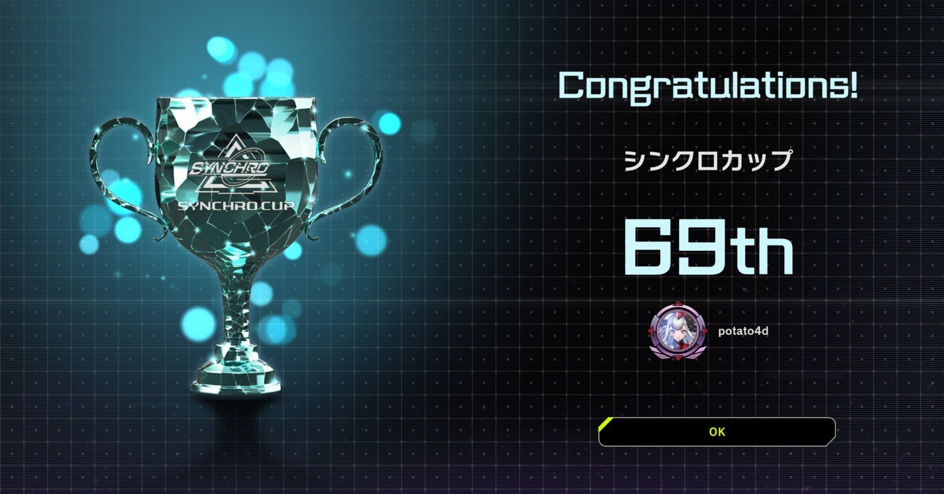 万年高級銅アイコンがシンクロカップで当日組んだクリストロンと共に銀