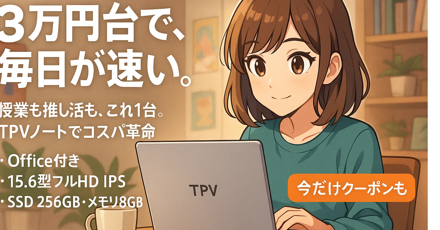 衝撃レビュー】TPVノートパソコンは本当に使える？3万円台PCの常識を