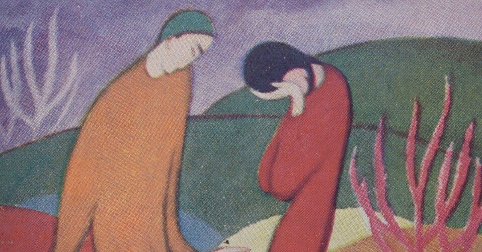 竹久夢二《SPRING》の絵葉書｜表現急行の人