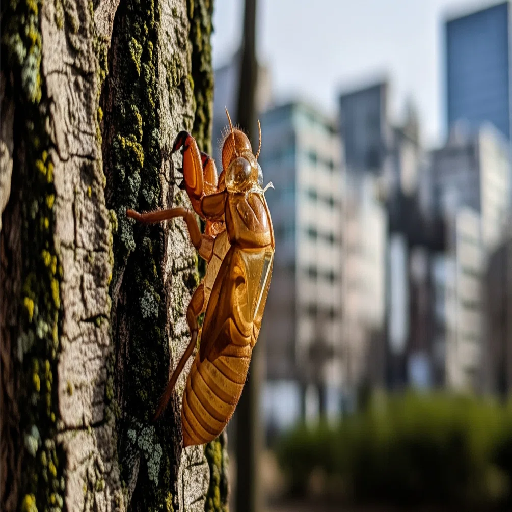 蝉の抜け殻、都市の片隅で。見過ごされた、夏の生命の証[画像][小話
