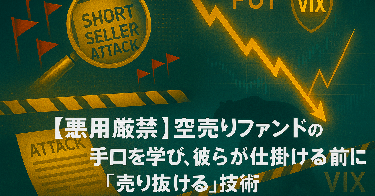 悪用厳禁】空売りファンドの手口を学び、彼らが仕掛ける前に「売り抜ける」技術｜日本個別株デューデリジェンスセンター