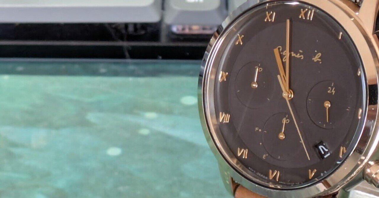 アニエスベーメンズ腕時計ソーラーVR42-KDD0 agnes b.◇ソーラー腕時計/アナログ/フェイクレザー/BLK/BLK/VR42-KDD0