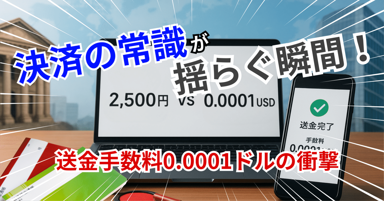 決済の常識が揺らぐ瞬間！送金手数料0.0001ドルの衝撃！｜小川竜一 / Ryuichi Ogawa