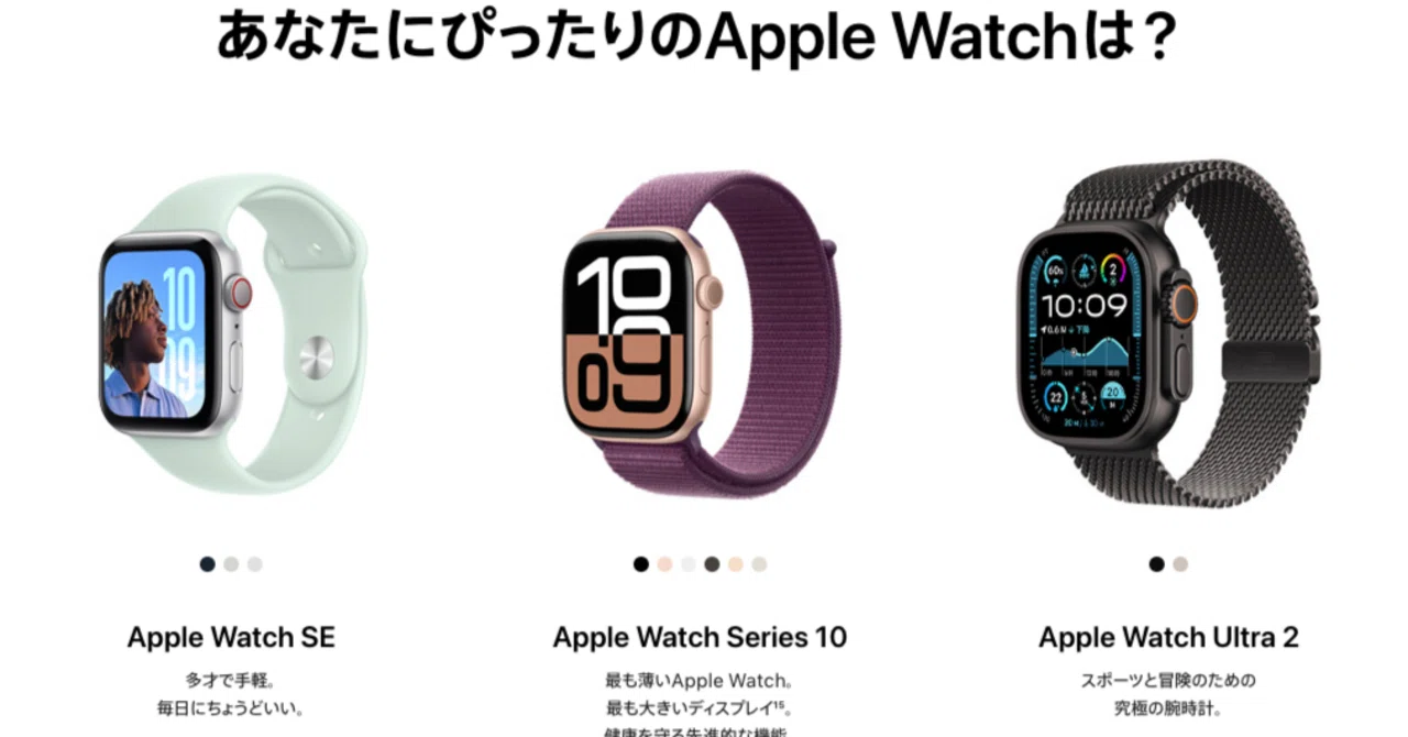 Apple Watchとの互換性あり Series 10/9/8/7/6/5/4・Ultra