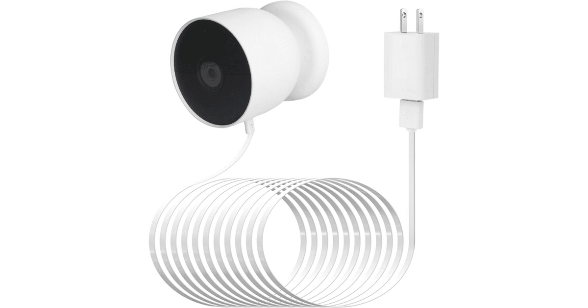 Google Nest Cam ホワイト　ドアベル　セット wochel Google Nest Cam 30フィート防水ケーブル ホワイト