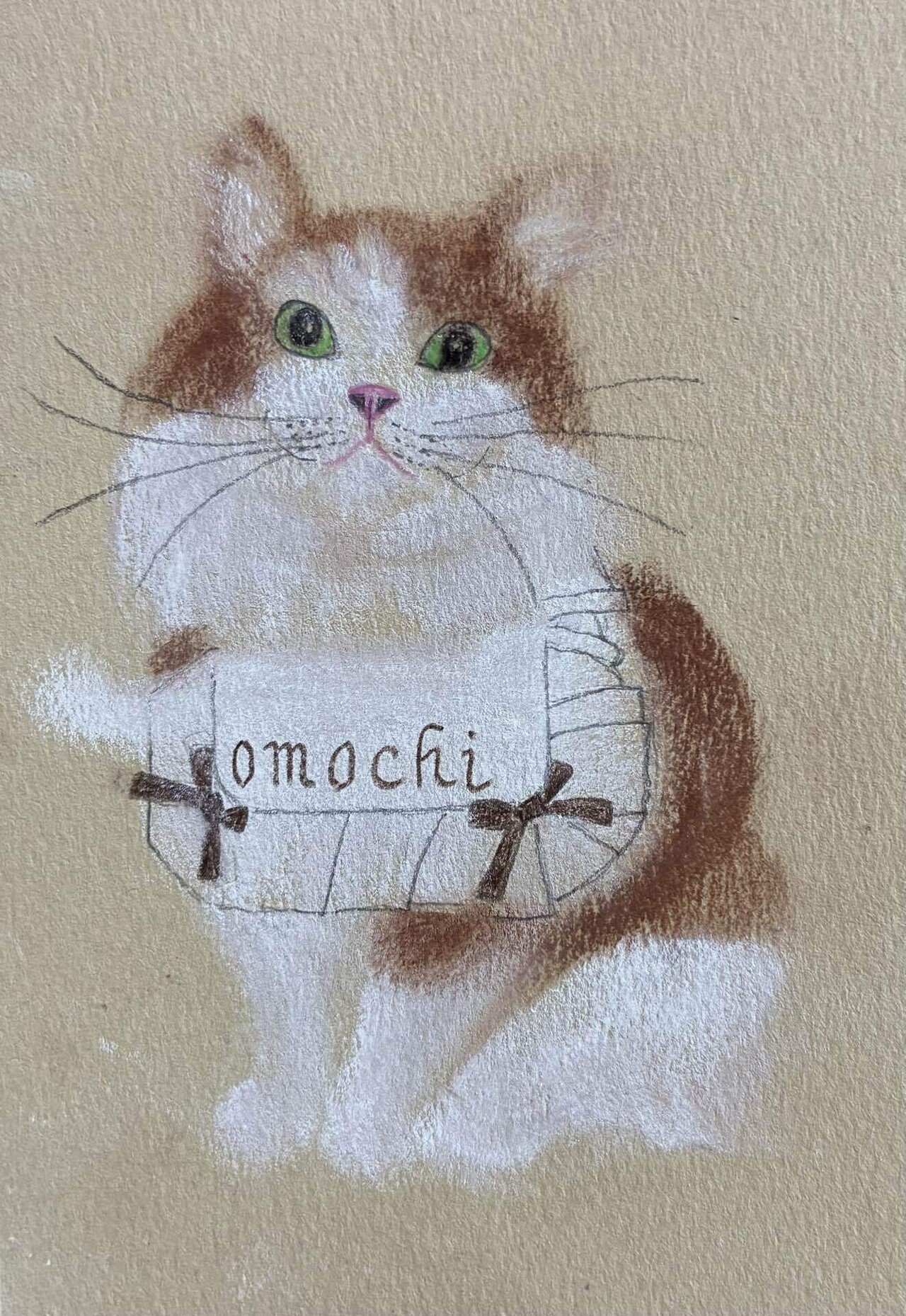 可愛い猫のパステル画です。｜まる