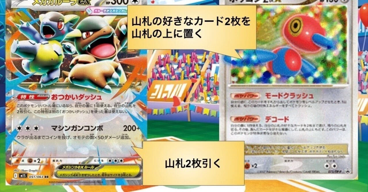 毎番好きなカード2枚を手札に加えられるメガガルーラex&ポリゴンZLV.X