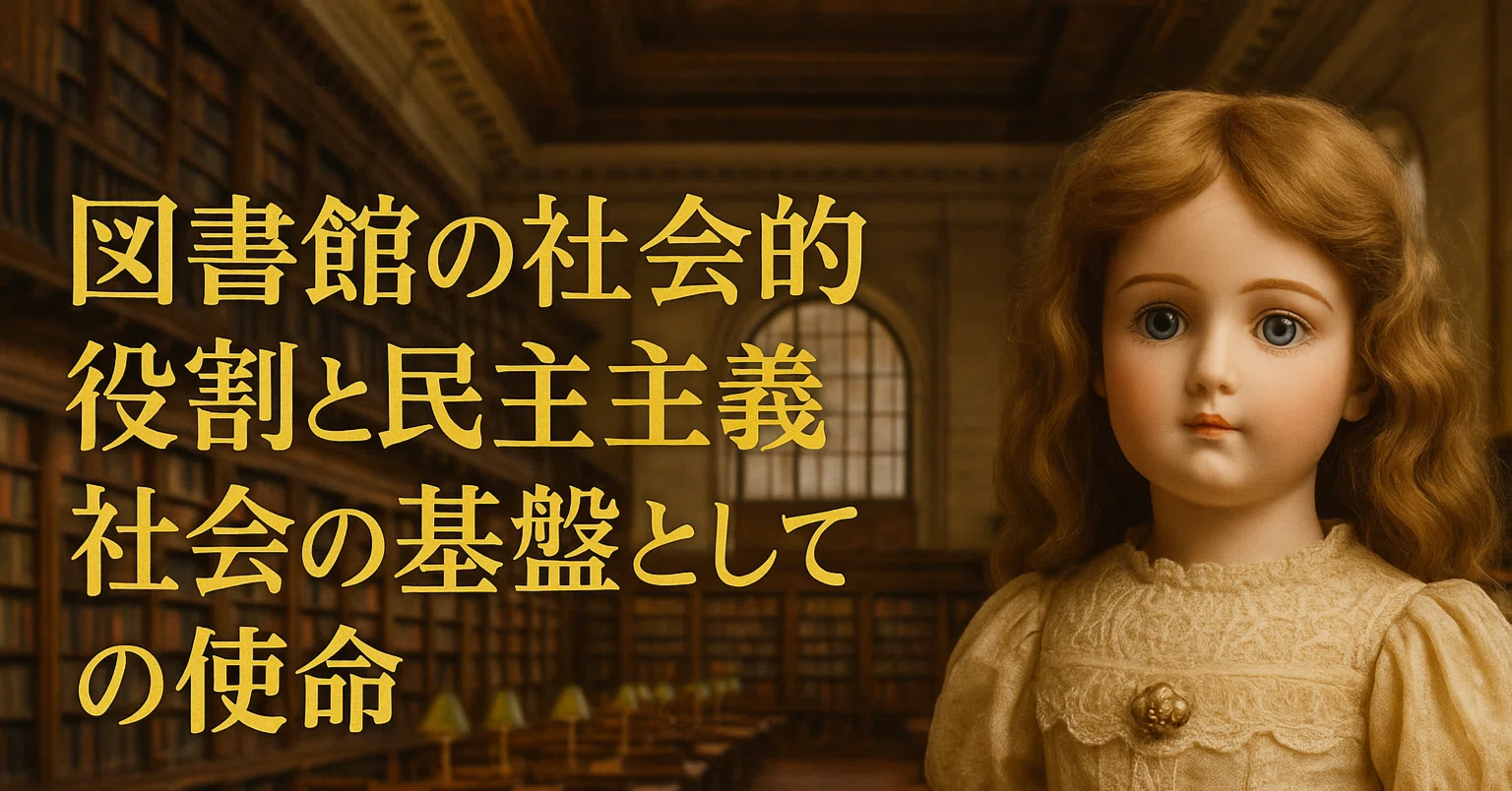 図書館の社会的役割と民主主義社会の基盤としての使命｜ビンちゃん特殊司書