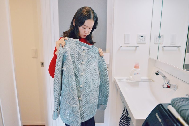 ニットのお洗濯のこと アランニット制作日記 2月前編 藤澤ゆき Yuki Fujisawa Note