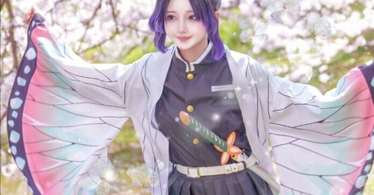 ア*)様 【新品未着用】Mサイズ　鬼滅の刃 胡蝶しのぶ コスプレ 胡蝶しのぶ コスプレ衣装 【SakuraCos】