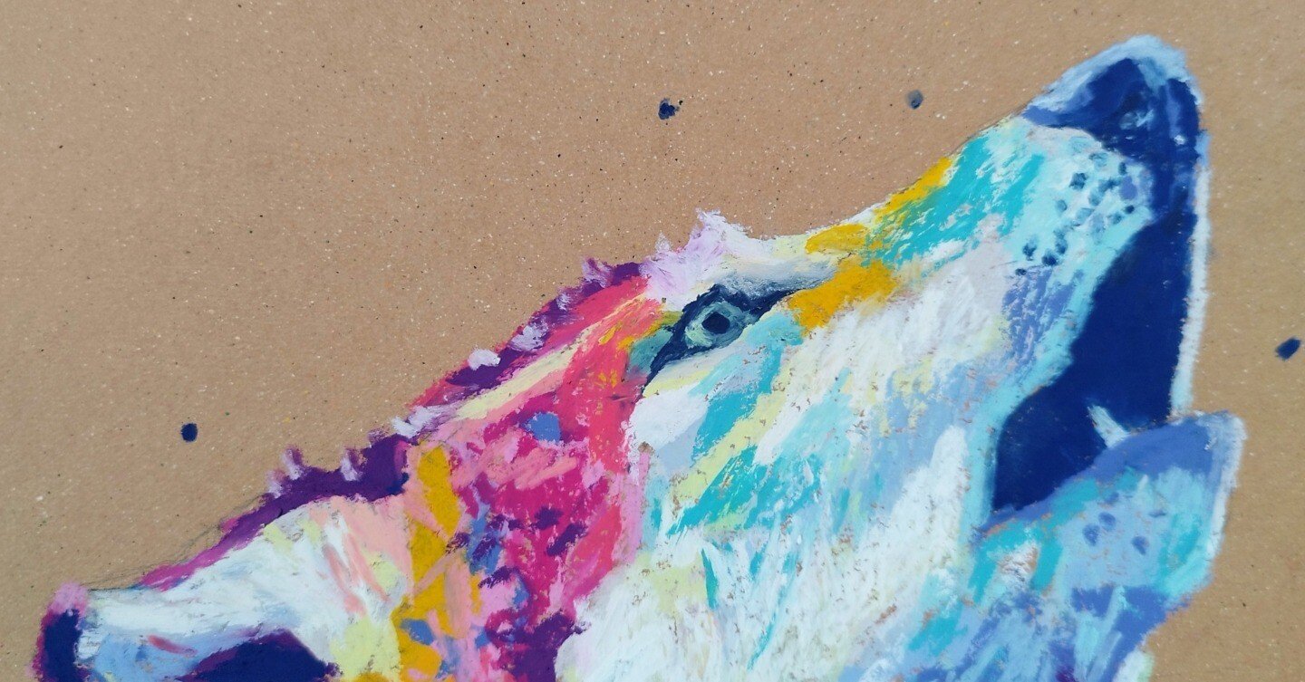 3年前に描いた水彩画をオイルパステルでリメイク：画材の魅力を再発見