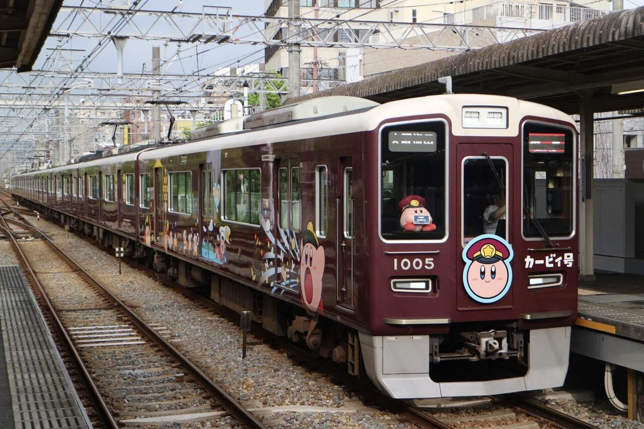 阪急電車】「星のカービィ」ラッピング列車登場｜垂水の止利