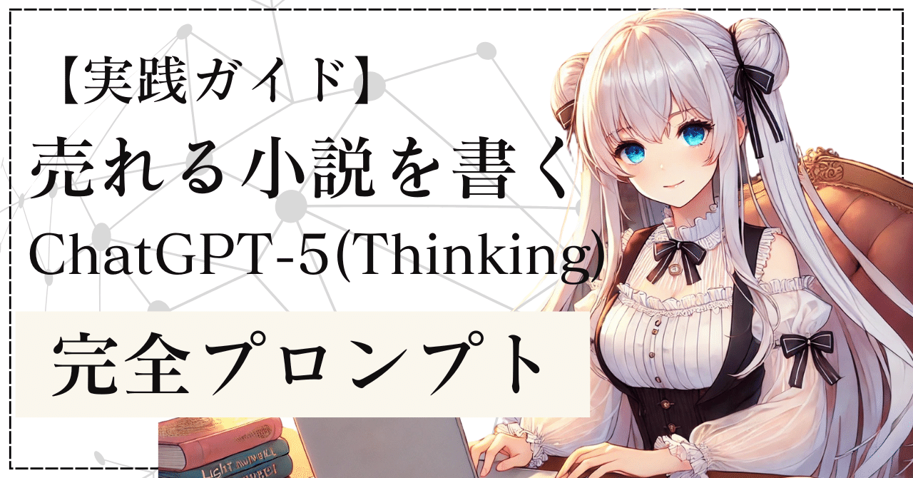 実践ガイド】売れる小説を書くChatGPT-5(Thinking) -完全プロンプト-｜ゆう