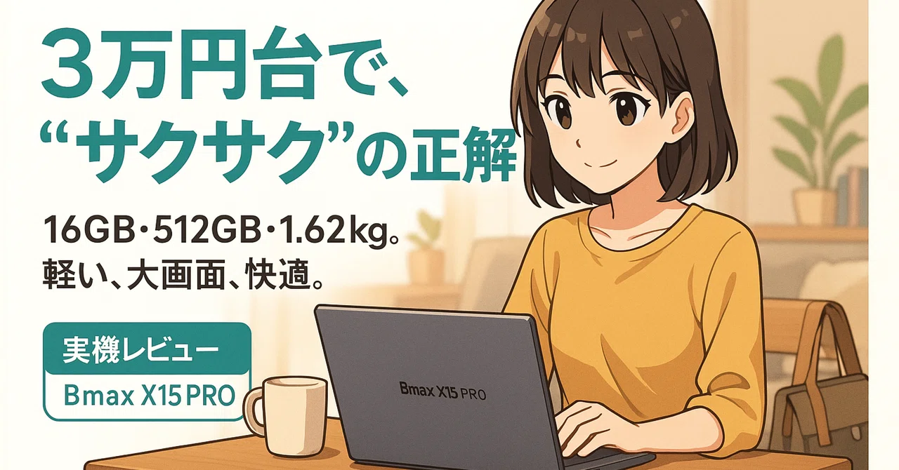 評判】3万円台のノートパソコンBmax X15 PROが売れすぎな件。コスパ