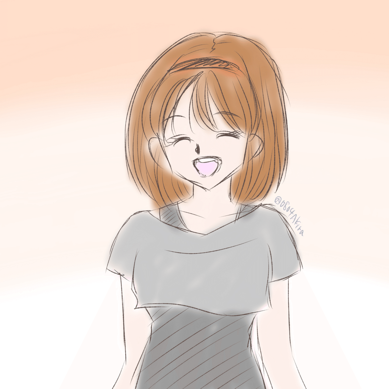 笑顔いっぱいの女の子のイラスト｜ちさ@猫島のクリエイターP.N.燁羅