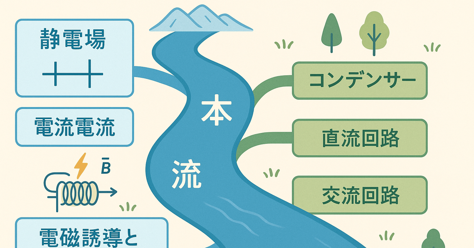 電磁気学の全体像 ― 本流と支流で整理する｜落ちこぼれ理工系学生