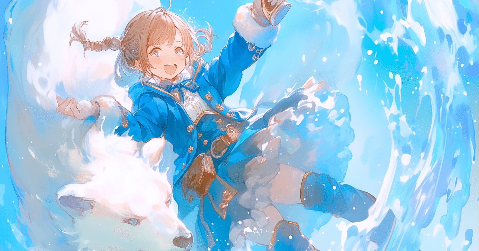 蒼の奔流、白銀の守護【画像生成AI＋4コマ漫画】｜Alpaka