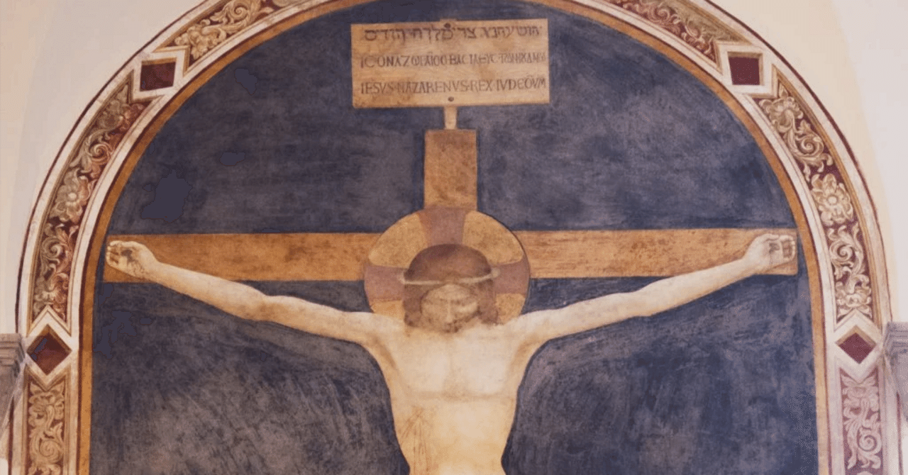 イタリア：キリストの磔刑を描いたフラ・アンジェリコの600年前の