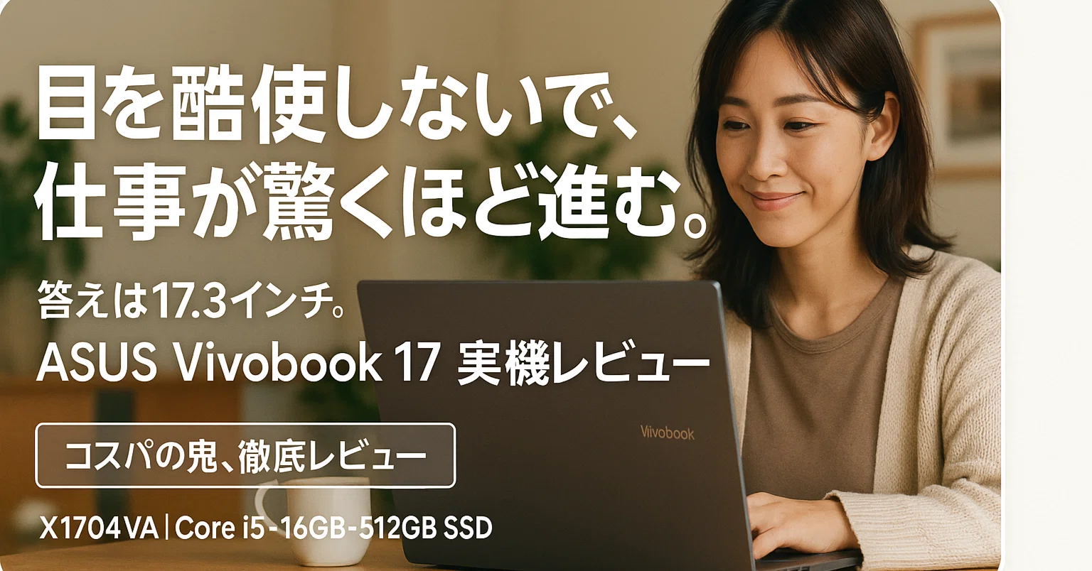 実機レビュー】ASUS Vivobook 17 X1704VAは本当に
