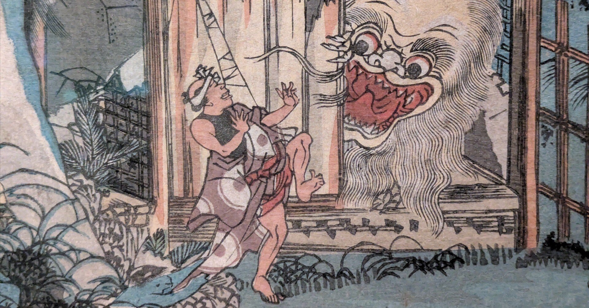 模写】【伝来】sh7634〈葛飾北斎〉扇面 達磨図 二重箱 浮世絵師 江戸