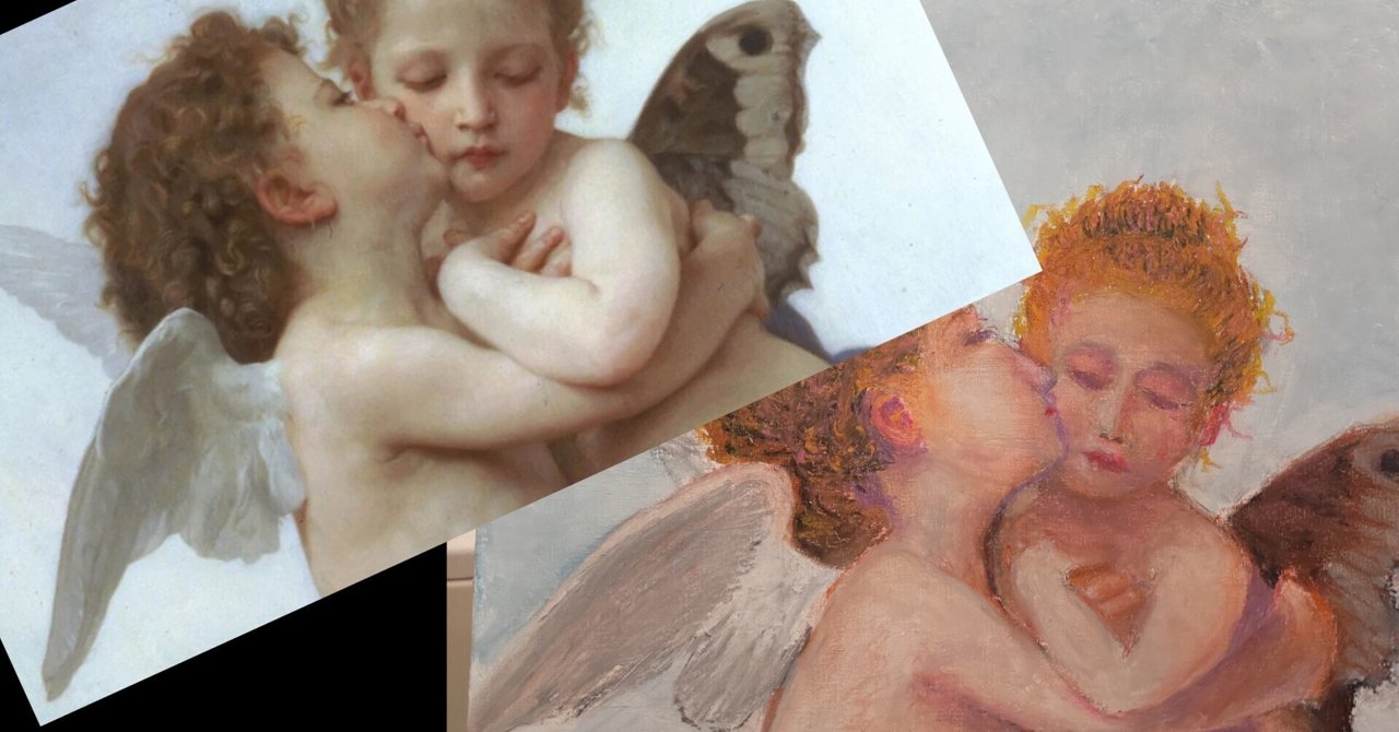 ブグロー 幼女　絵皿 (模写) ブグロー 幼女 絵皿 (模写) 模写 油彩画 Bouguereau（ブーグロー