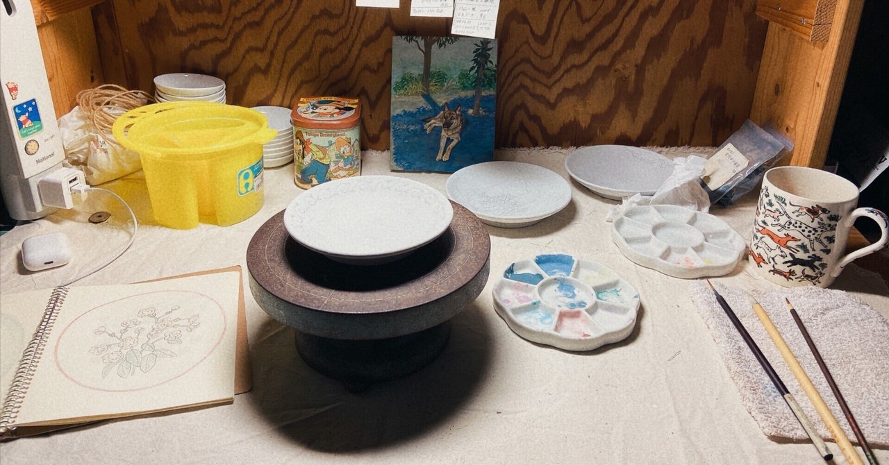 絵付けの小皿、制作工程｜藍菖窯