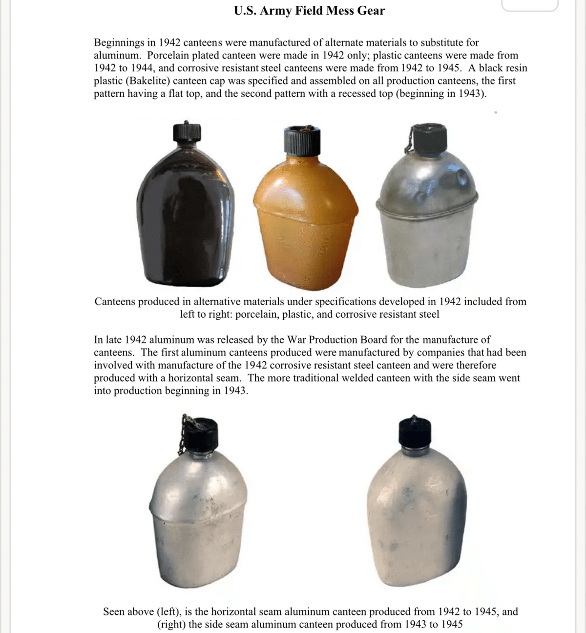 US ARMY アルミ 水筒 1944 ビンテージ VINTAGE VIETNAMWAR キャン