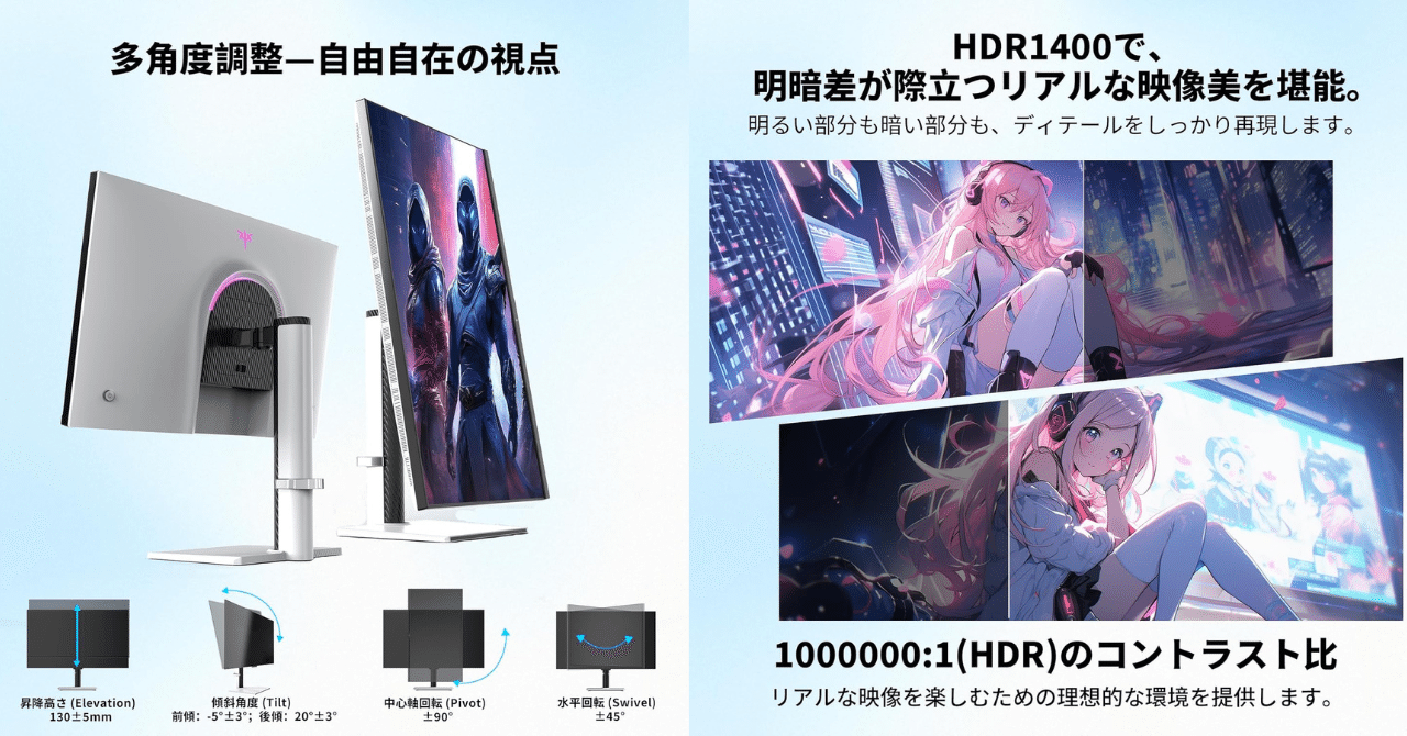 ぺ*す様 KTC M27P6 27インチ 4K IPS モニター HDR1400 HDR1400】KTCのコスパ最強27インチWQHD180Hzモニター「M27T6」を