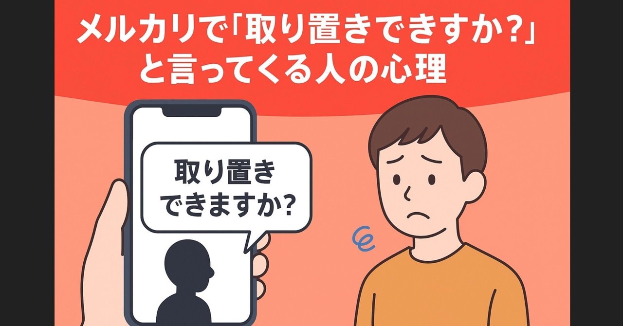 かず2点おまとめお取り置き 他の方は購入をお控え下さい メルカリで「取り置きできますか？」と言ってくる人の心理｜やっ