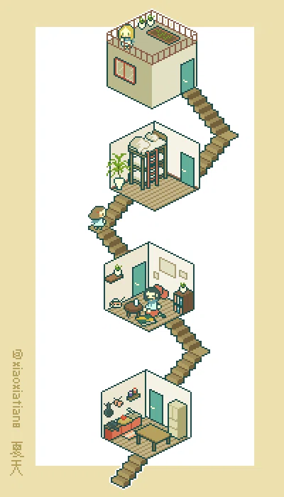 [Pixel Art] Let's Draw Backgrounds Without Perspective!｜夏天(なつ)