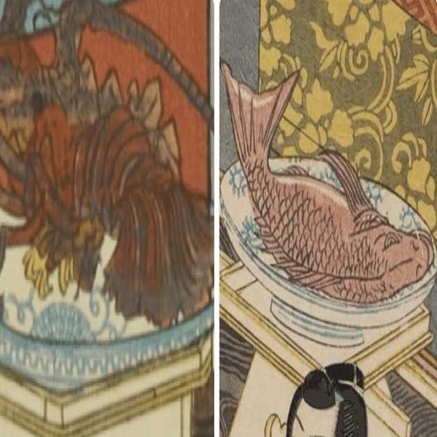 五代目市川海老蔵と息子たちが描かれた貴重な浮世絵が手に入りました