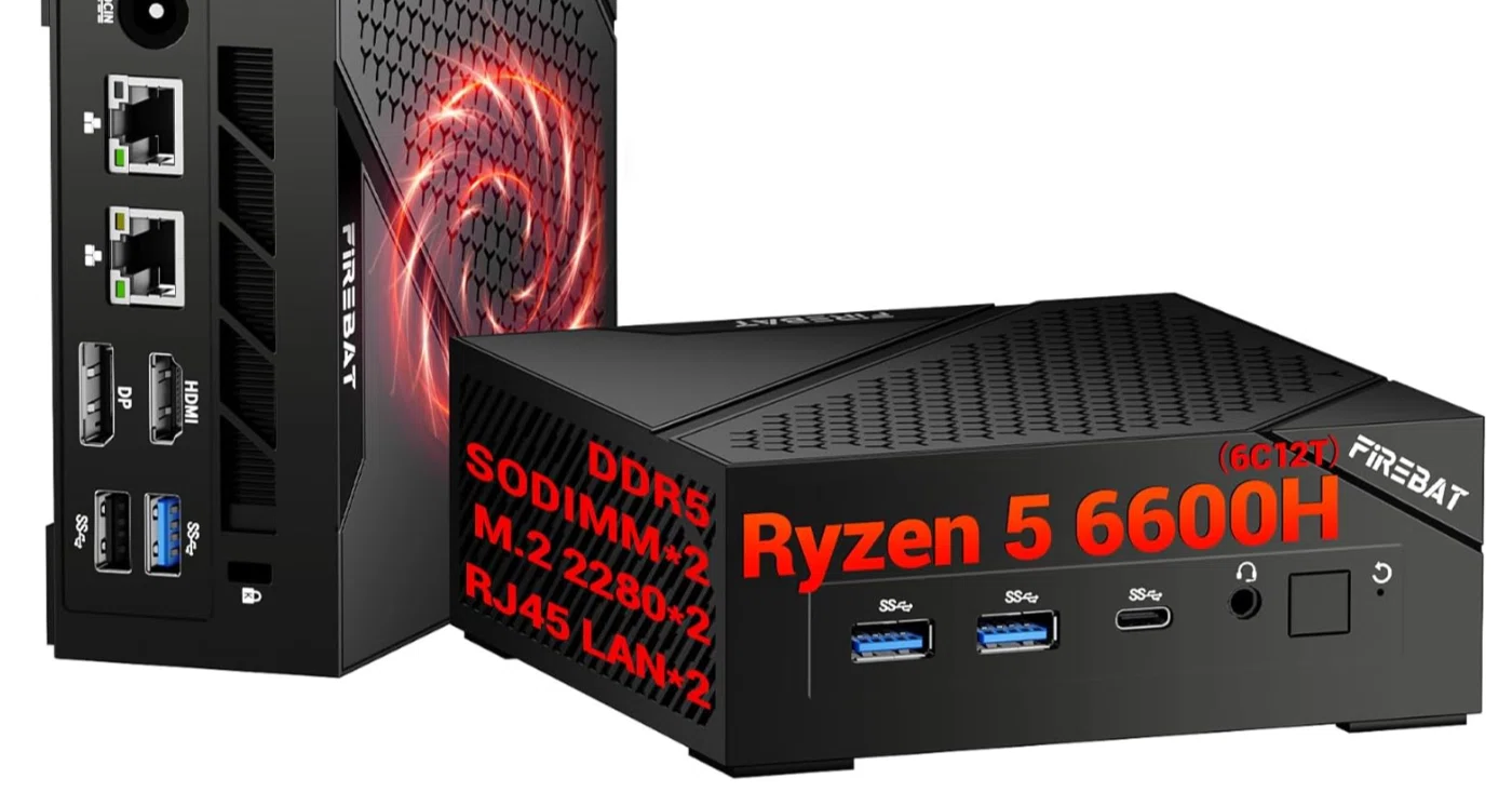 ミニPC Mini PC ryzen5 6600H 16GB 512GB Ryzen 5 6600Hを搭載するミニPCが 32,489円で販売中。メモリ 16GB、SSD