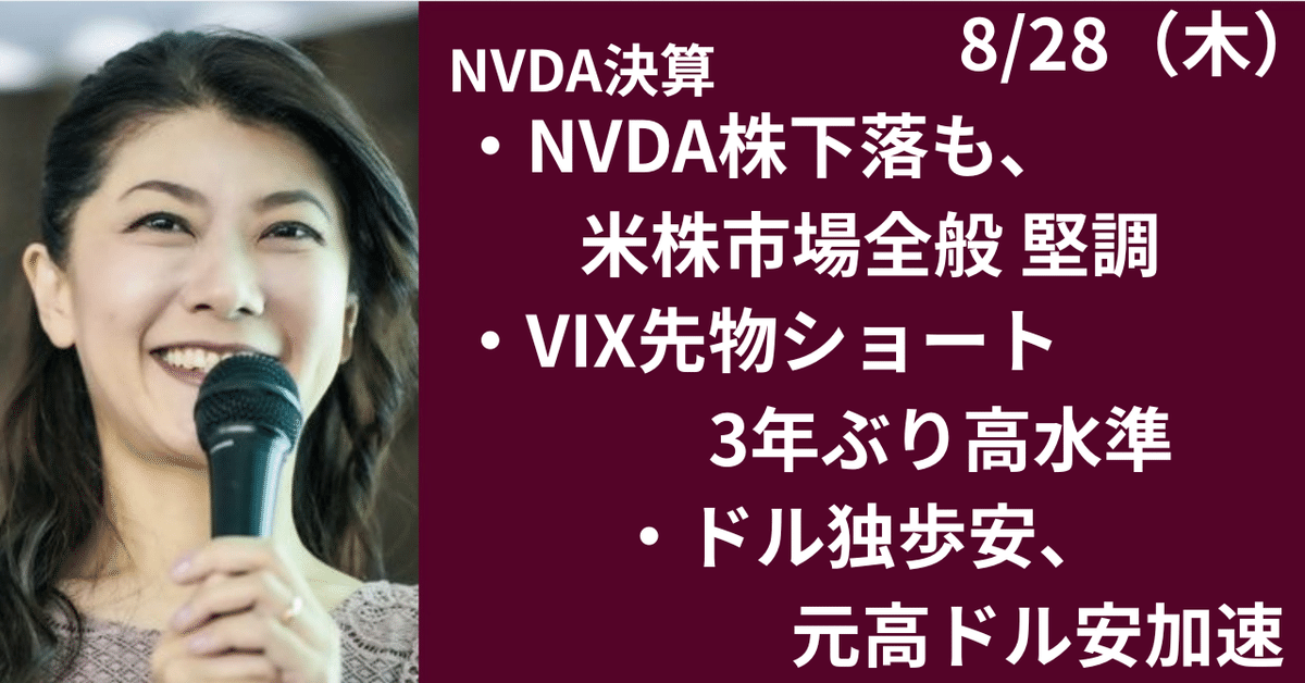 NVDA決算通過、米国株全般堅調～VIX先物ショート3年ぶり高水準