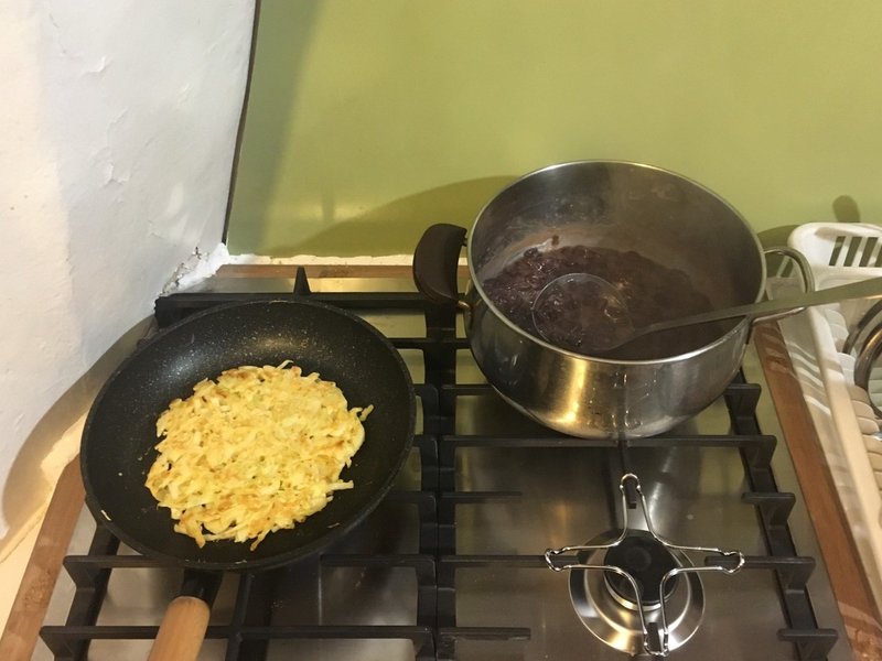 お好み焼きと餡子