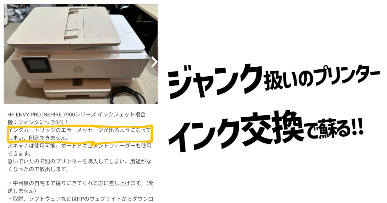 ジャンク扱いのプリンターを直した体験談｜接点復活剤とインク交換 