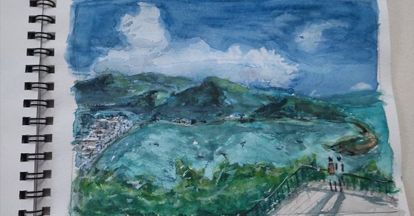 絵画色鉛筆風景画『沖縄の海』原画 絵画色鉛筆風景画『沖縄の海』原画