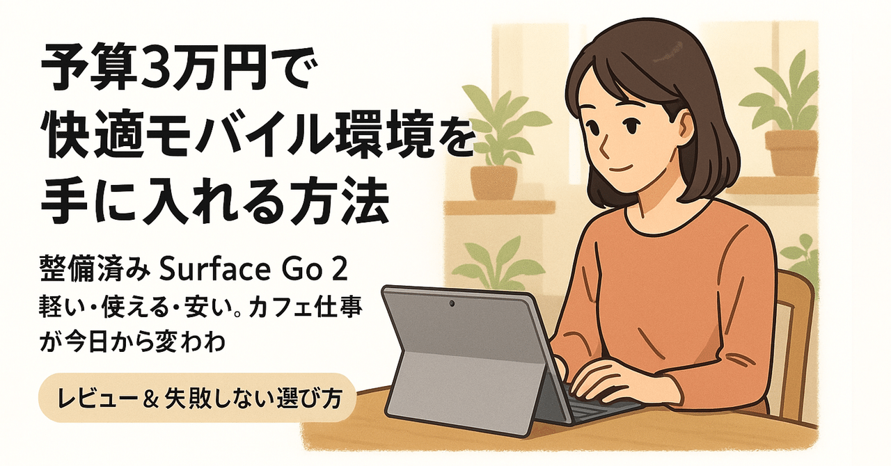 予算3万円の私が歓喜した話。Surface Go 2 整備済み品レビュー｜失敗